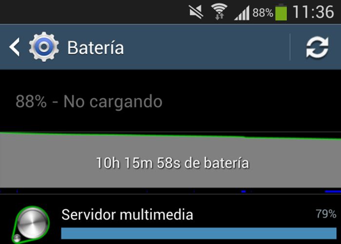 Problema servidor multimedia y batería en Android