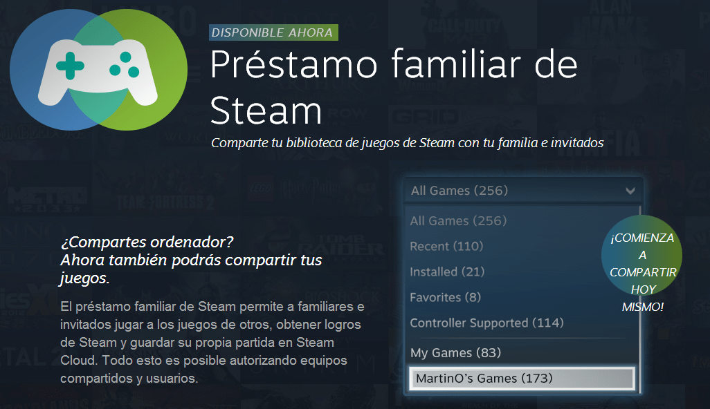 Préstamo familiar de Steam