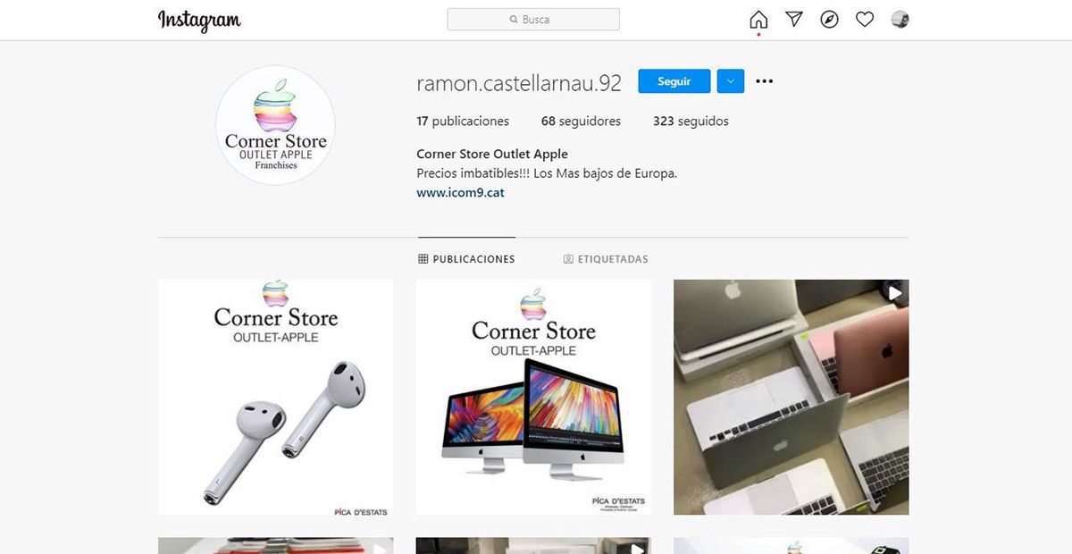 Corner Store Outlet Apple un estafador que te vende iPhone baratos instagram