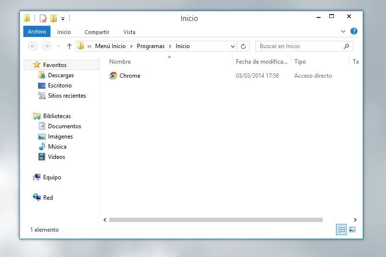 Menú de inicio en Windows 8.1
