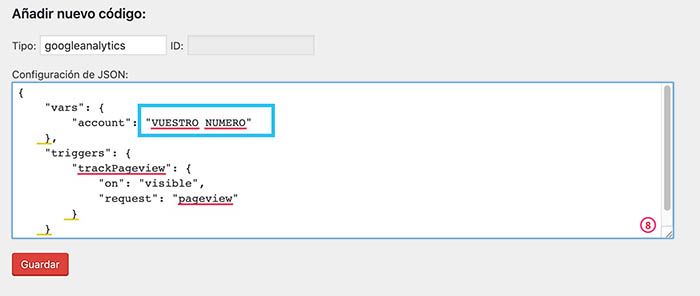 Poner Analytics en JSON