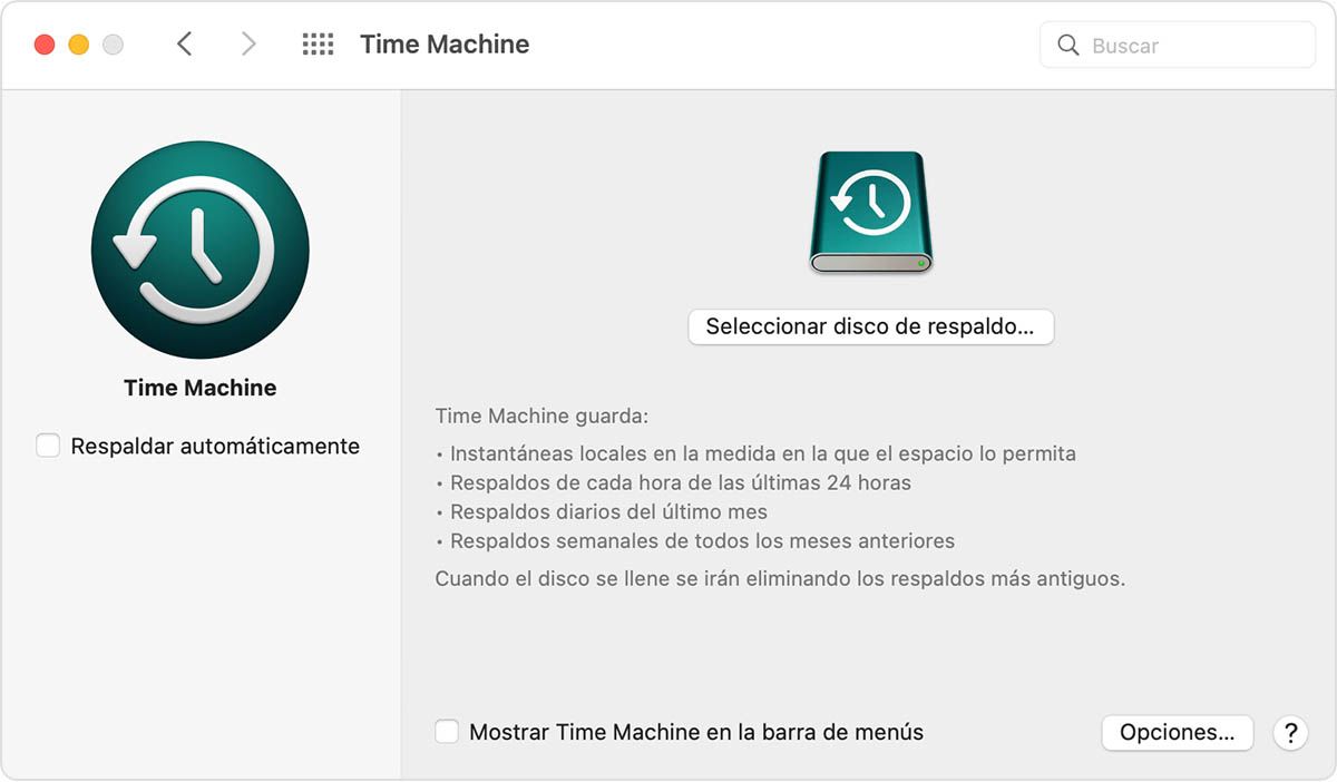 Recuperar archivos de Time Machine