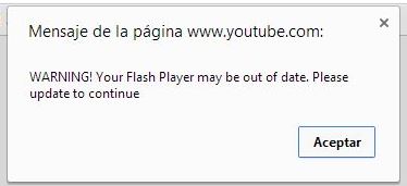 Warning your flash player may be out of date.