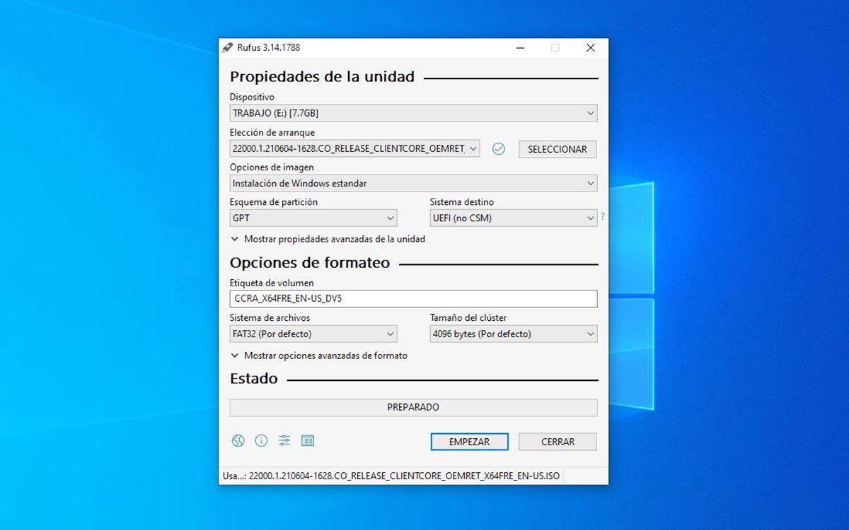 como instalar Windows 11 desde un USB rufus