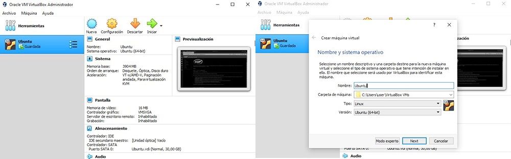 cuadro 5 Ubuntu VirtualBox