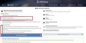 Pulsa el botón crear paquete de descarga